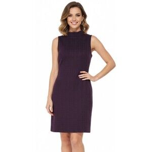 Calvin Klein Dress Colorblock Sheath CT1K1L2K Sleeveless Plum Size NWT Sz 10P